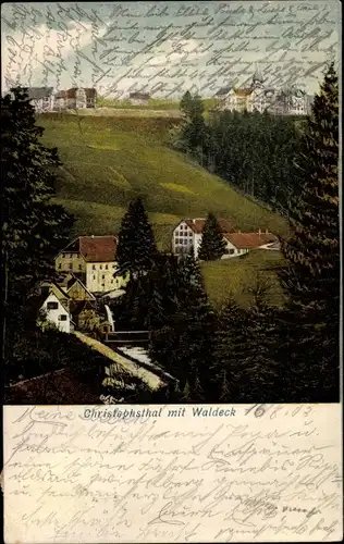 Ak Freudenstadt Schwarzwald, Christophstal mit Hotel Waldeck