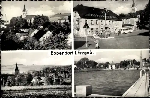 Ak Eppendorf in Sachsen, Schwimmbad, Teilansicht, Kirche