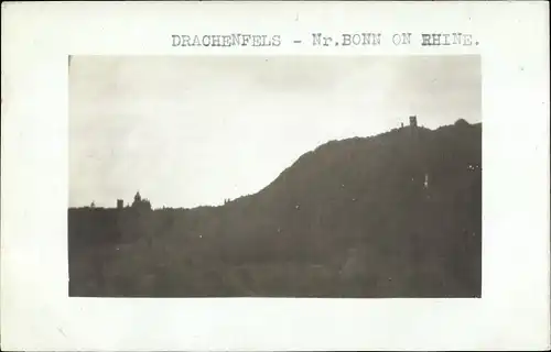 Foto Ak Königswinter am Rhein, Drachenfels, Silhouette