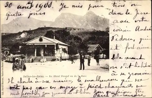 Ak Salins les Bains Jura, Le Mont Poupet vu de la Gare