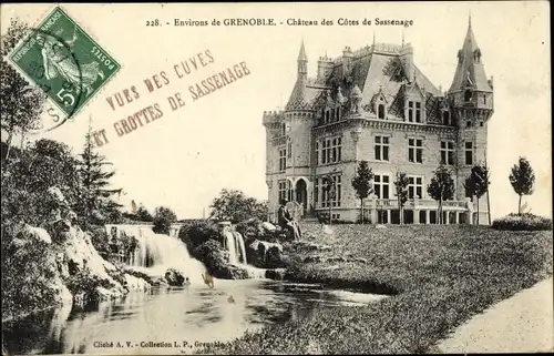 Ak Grenoble Isère, Chateau des Cotes de Sassenage