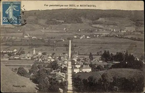 Ak Biol Isere, Vue panoramique sur Biol et Montreval