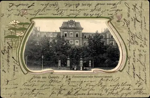 Passepartout Ak Chemnitz in Sachsen, Zimmermann'sche Naturheilanstalt