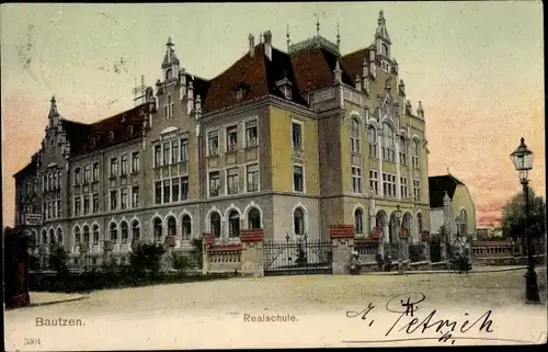 Ak Bautzen in der Oberlausitz, Realschule