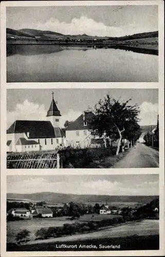 Ak Amecke Sundern im Sauerland, Panorama, Kirche