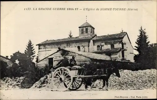 Ak Somme Tourbe Marne, L'Eglise