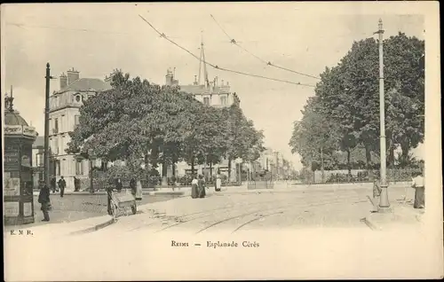 Ak Reims Marne, Esplanade Ceres