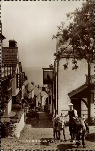 Ak Clovelly South West England, High Street Down