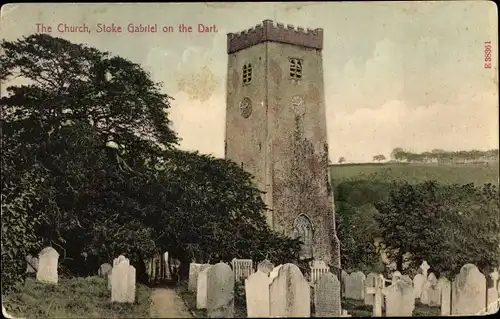 Ak Stoke Gabriel on the Dart South West England, The Church