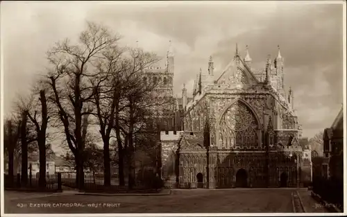 Ak Exeter South West England, Cathedral West Front