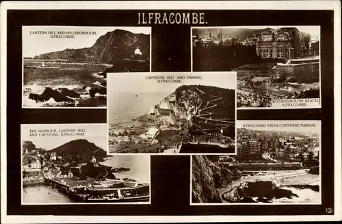 Ak Ilfracombe Devon South West England, Lantern Hill, Wildermouth Beach, Harbour, Capstone Parade