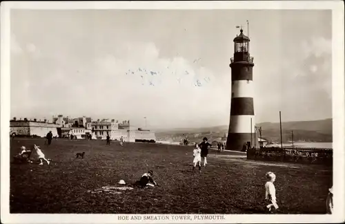 Ak Plymouth South West England, Hoe and Smeaton Tower