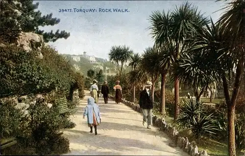 Ak Torquay South West England, Rock Walk