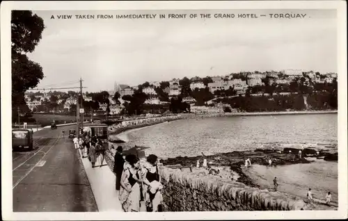 Ak Torquay South West England, A View taken from immediately in front of the Grand Hotel