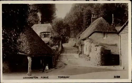 Ak Torquay South West England, Cockington Forge