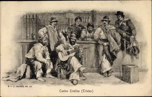 Künstler Ak Volkstypen Südamerika, Cantos Criollos, Tristes
