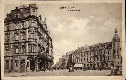 Ak Gelsenkirchen im Ruhrgebiet, Bahnhofplatz