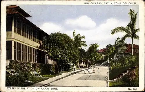 Ak Panama, Street Scene at Gatun, Canal Zone