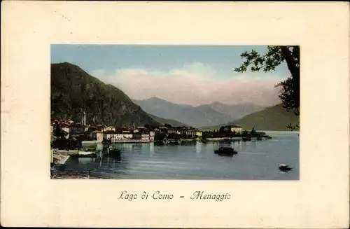 Ak Menaggio Lago di Como Lombardia, Blick auf den Ort