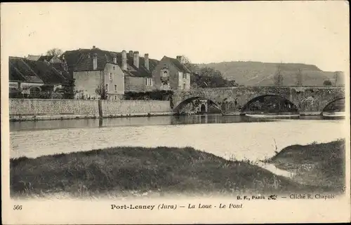 Ak Port Lesney Jura, La Loue, Le Pont