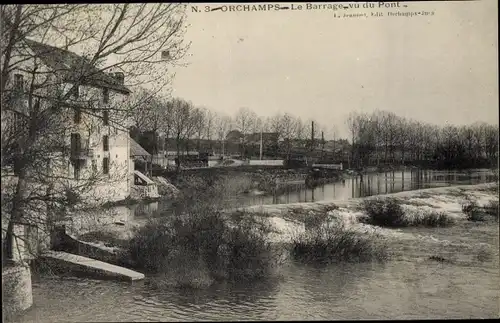 Ak Orchamps Jura, Le Barrage vu du Pont