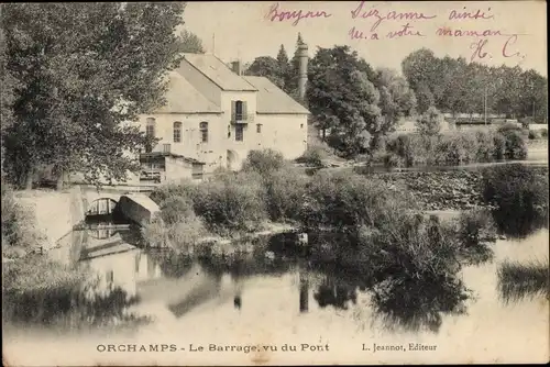 Ak Orchamps Jura, La Barrage vu du Pont