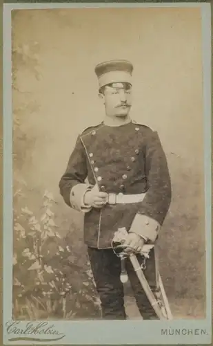 Kabinett Foto Deutscher Soldat, Kaiserreich, Fotograf Carl Holzer