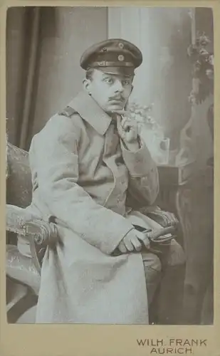 Kabinett Foto Deutscher Soldat, Kaiserreich, Fotograf Wilh. Frank