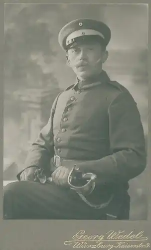 Kabinett Foto Deutscher Soldat, Kaiserreich, Fotograf Georg Wedel