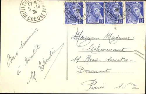 Ak Montaigut le Blanc Creuse, Ruines feodales du XV siecle