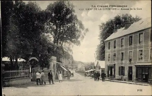 Ak La Courtine Creuse Frankreich, Camp, Avenue de la Gare