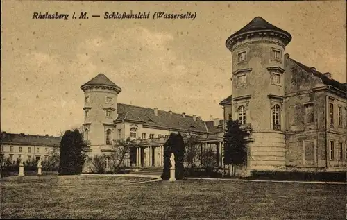 Ak Rheinsberg in Brandenburg, Wasserseite vom Schloss