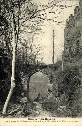 Ak Beauvoir en Royans Isere, Les Ruines du Chateau des Dauphins