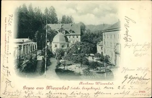 Ak Thermalbad Wiesenbad im Erzgebirge, Kurhaus