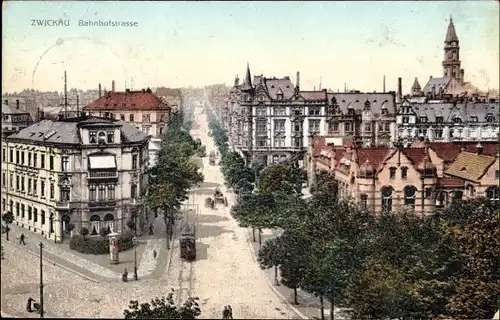 Ak Zwickau in Sachsen, Bahnhofstraße