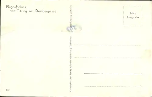 Ak Tutzing in Oberbayern, Luftbild