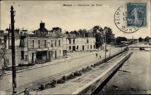Ak Reims Marne, Chaussee de Port