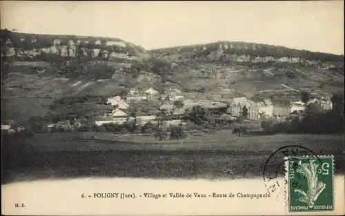 Ak Vaux sur Poligny Jura, Village et Vallee de Vaux, Route de Champagnole