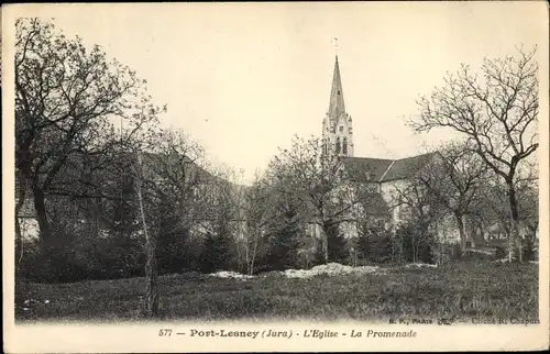 Ak Port Lesney Jura, L'Église, La Promenade