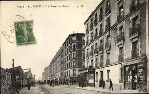 Ak Clichy Hauts de Seine, La Rue du Bois