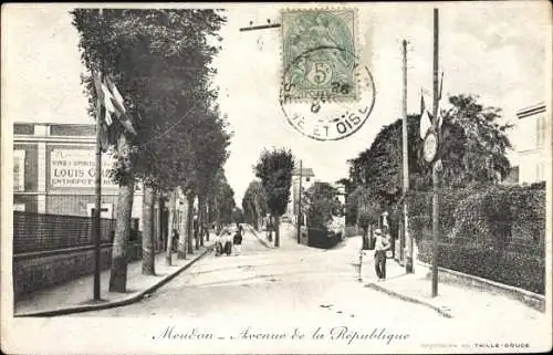 Ak Meudon Hauts de Seine, Avenue de la Republique