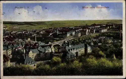 Ak Plauen im Vogtland, Blick vom Bärenstein