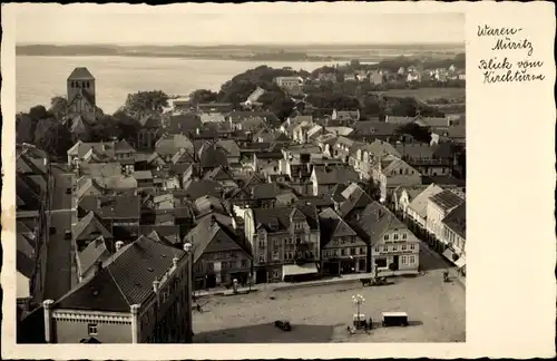 Ak Waren an der Müritz, Blick vom Kirchturm auf den Ort