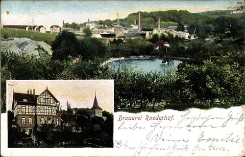 Ak Röderhof Huy im Harz, Brauerei, Blick auf den Ort