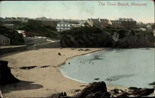 Ak Newquay Cornwall South West England, The Town Beach