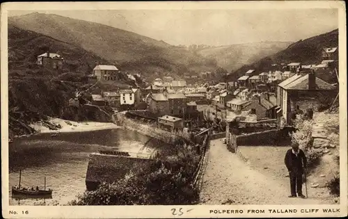 Ak Polperro Cornwall South West England, Polperro from Talland Cliff Walk