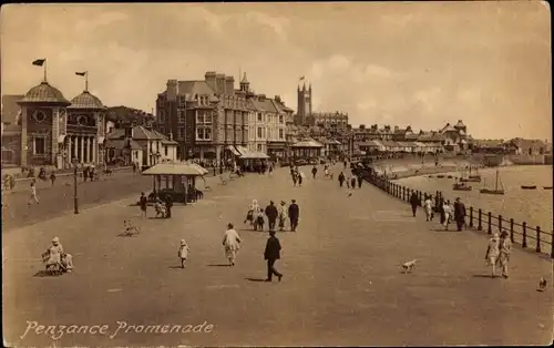 Ak Penzance Cornwall South West England, Promenade