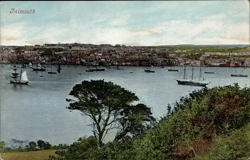Ak Falmouth Cornwall South West England, View, Harbour
