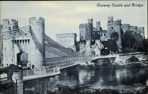 Ak Conwy Wales, Conway Castle and Bridge
