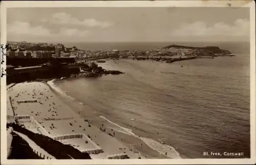 Ak St. Ives Cornwall South West England, General View and Beach